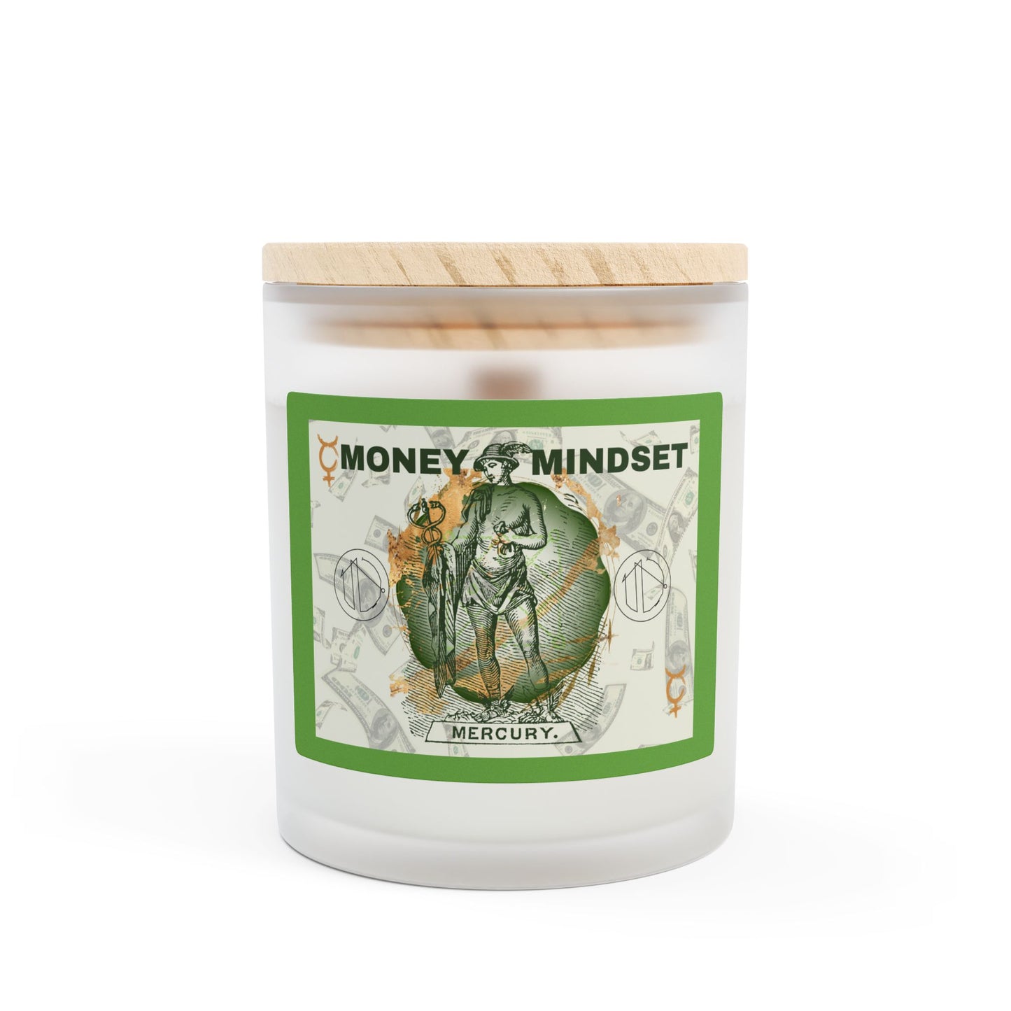 Money Mindset: A Mercurial Scented Sigil Candle (11 oz Frosted Glass)