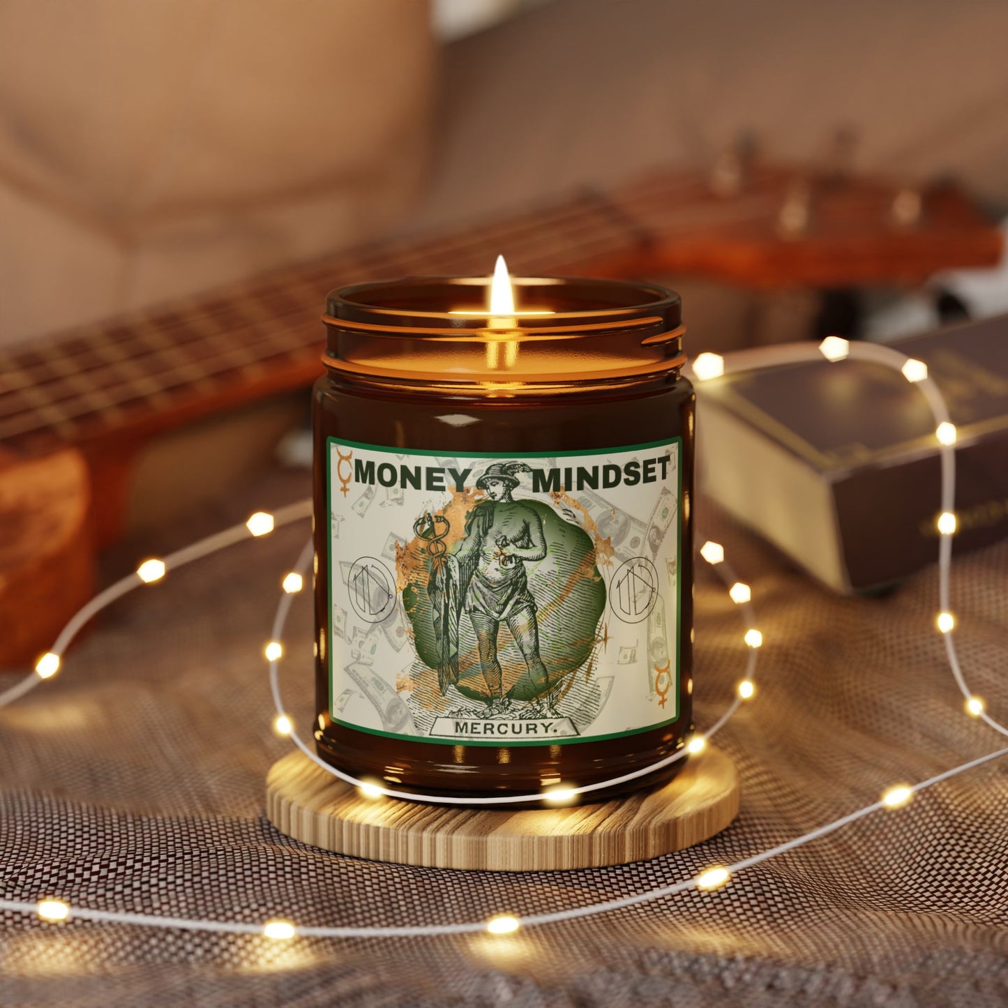 Money Mindset: A Mercurial Scented Sigil Candle (9 oz)