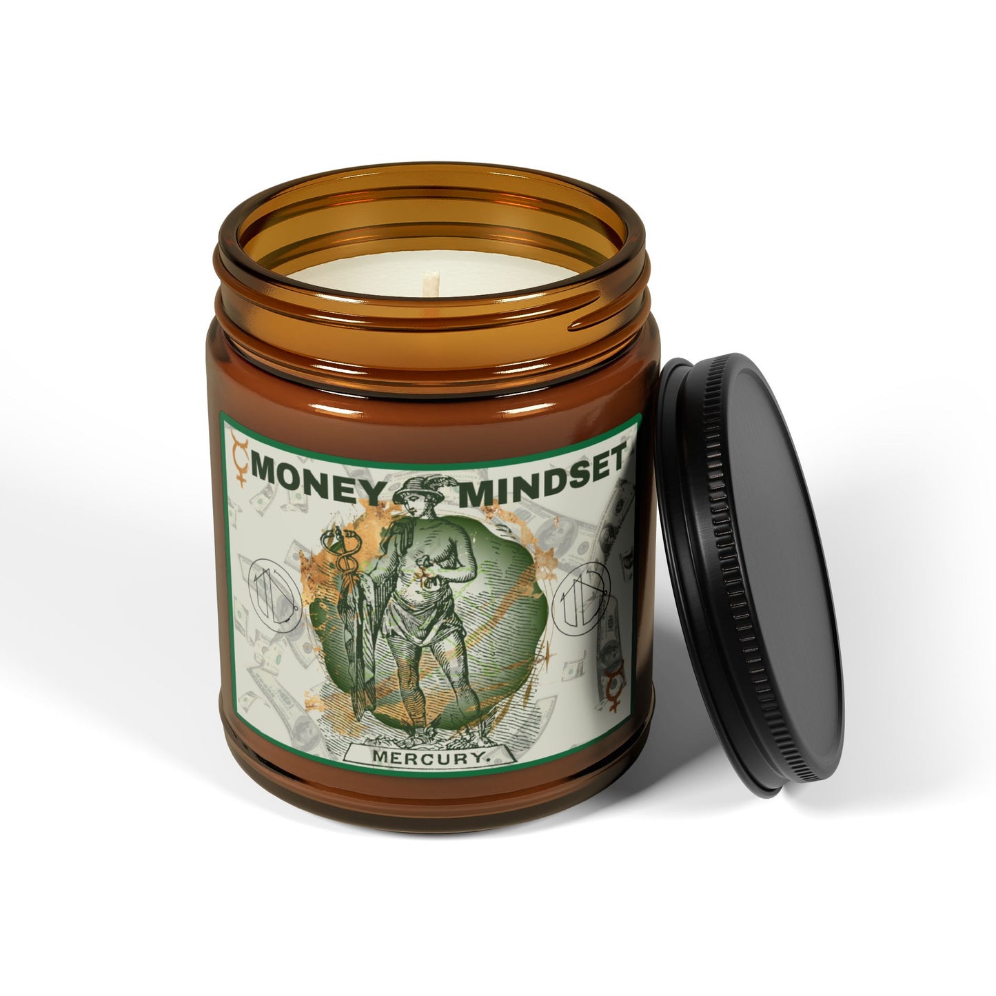 Money Mindset: A Mercurial Scented Sigil Candle (9 oz)