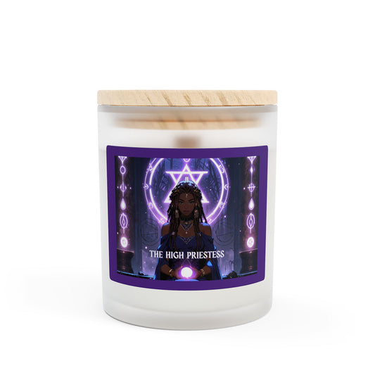 Tarot Magick: The High Priestess Candle (11 oz Frosted Glass)