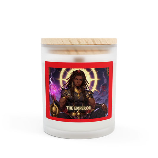 Tarot Magick: The Emperor Candle (11 oz) Frosted Glass Candle