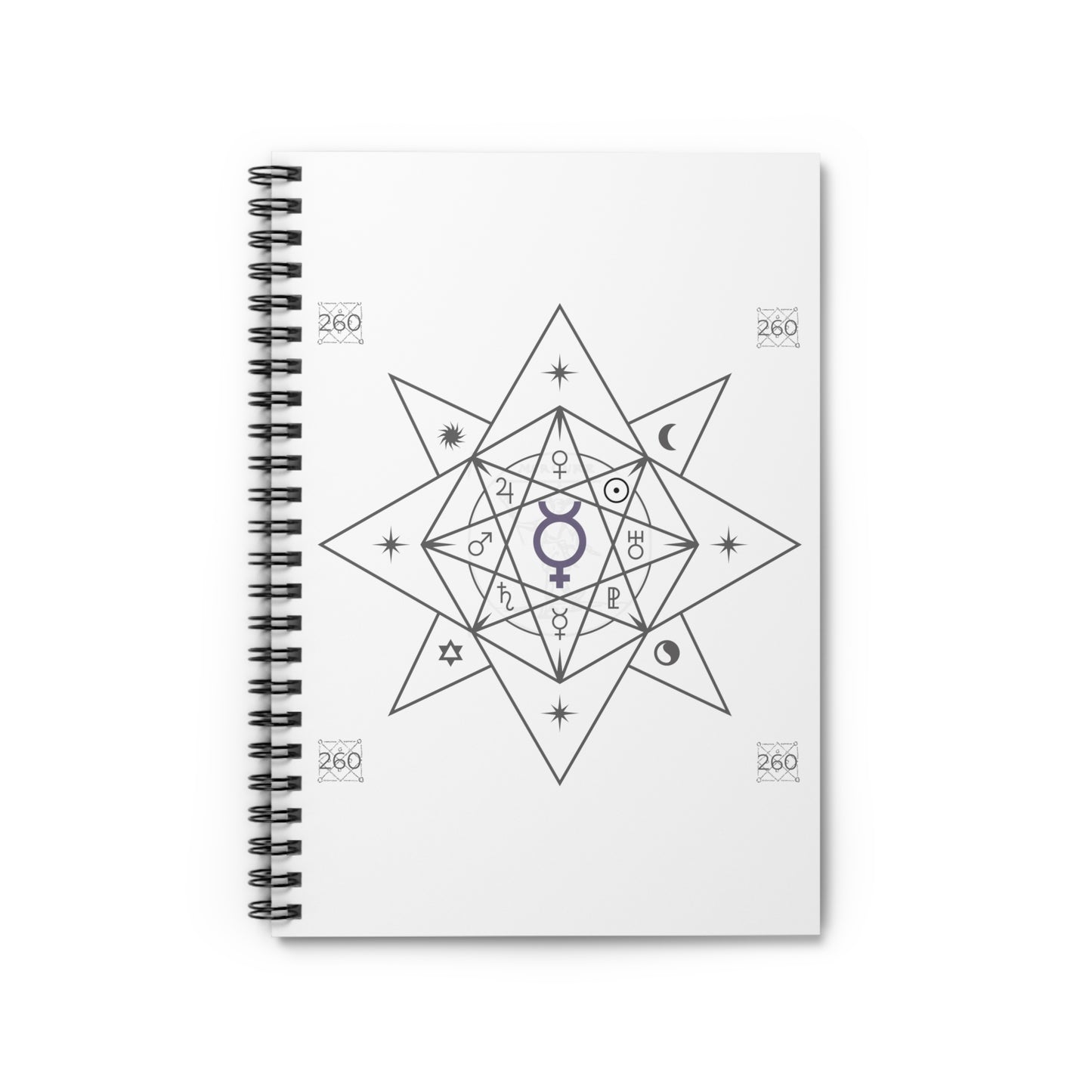 Mercury / Mercurial Sigil Spiral Notebook - Ruled Line