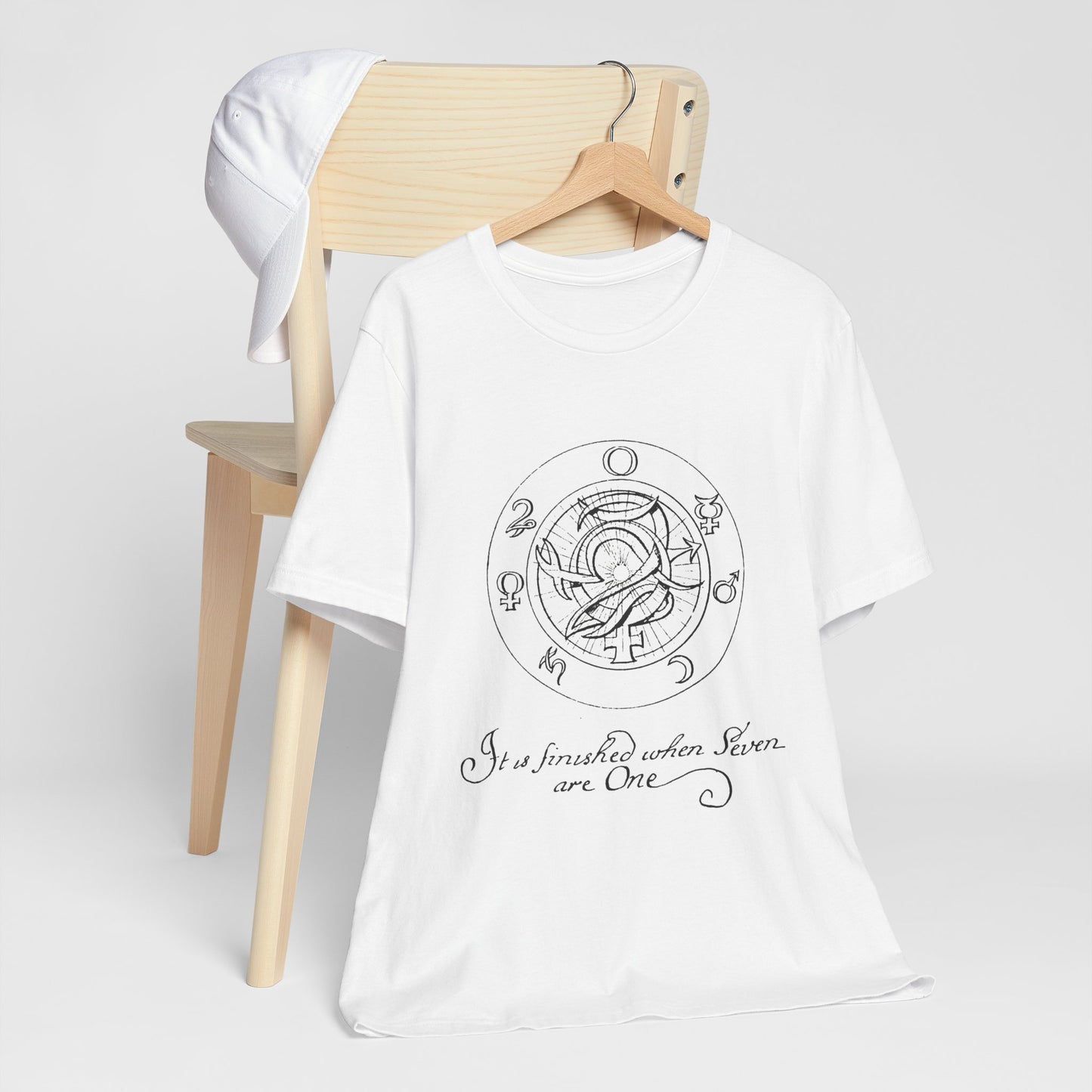 "It Is Finished When Seven Are One" – Alchemical Unity Unisex Jersey Short Sleeve Tee