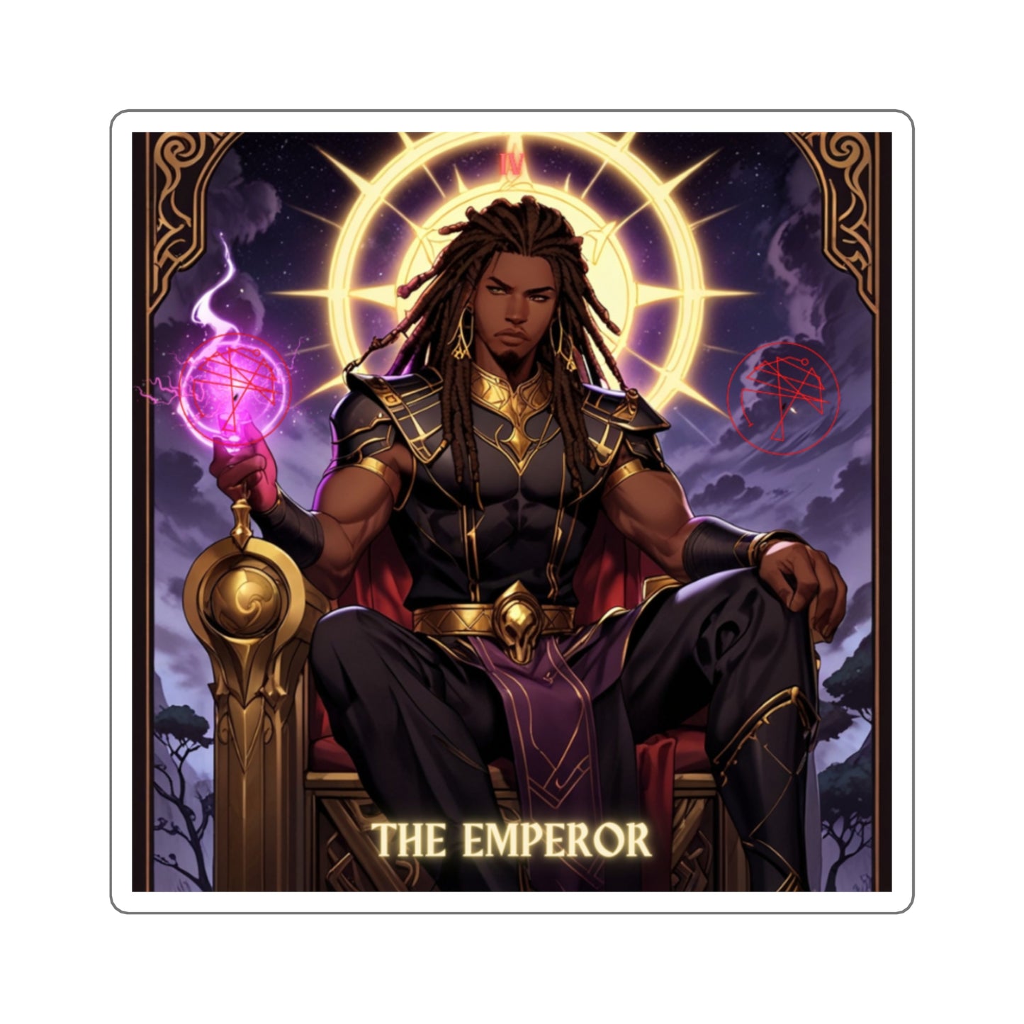 Tarot Magick: The Emperor Square Stickers