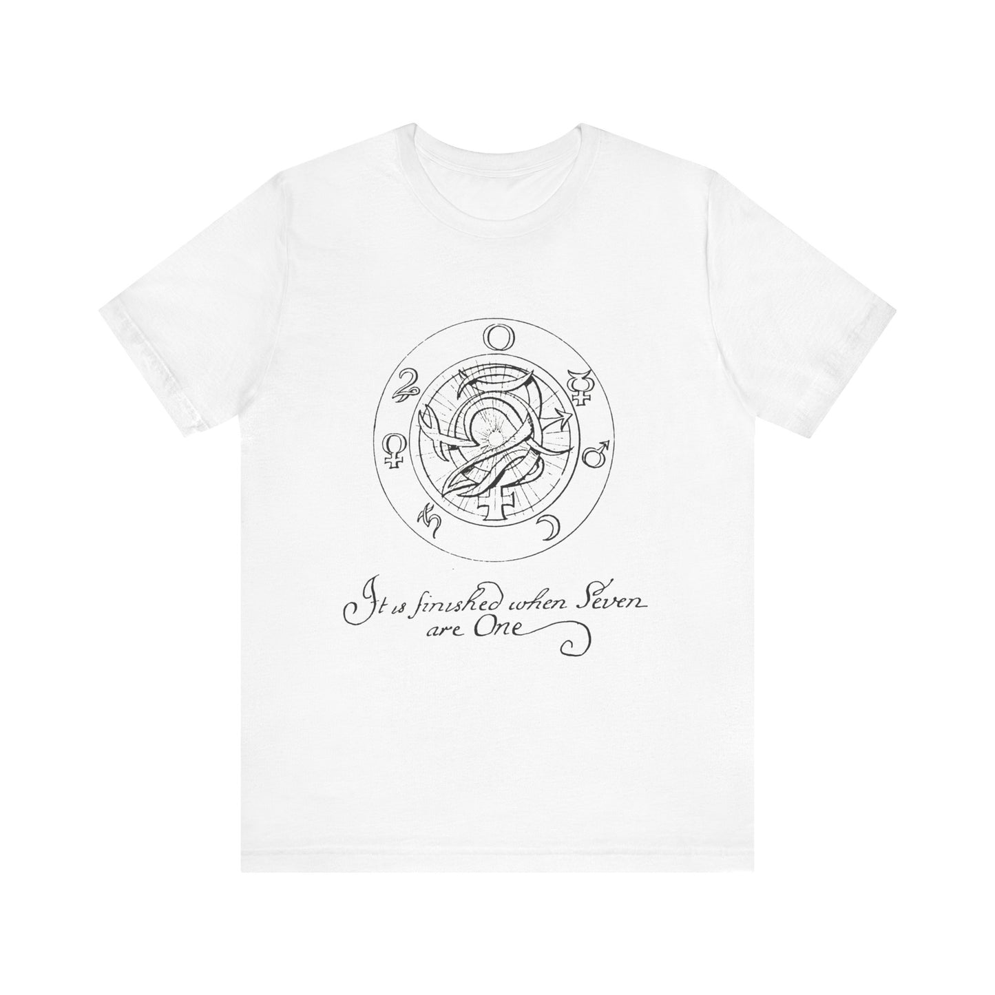 "It Is Finished When Seven Are One" – Alchemical Unity Unisex Jersey Short Sleeve Tee