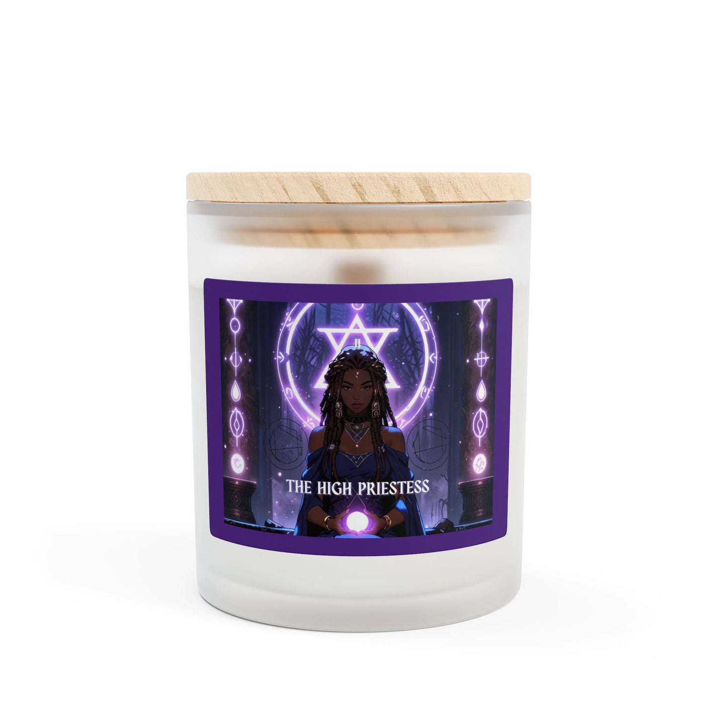Tarot Magick: The High Priestess Candle (11 oz Frosted Glass)