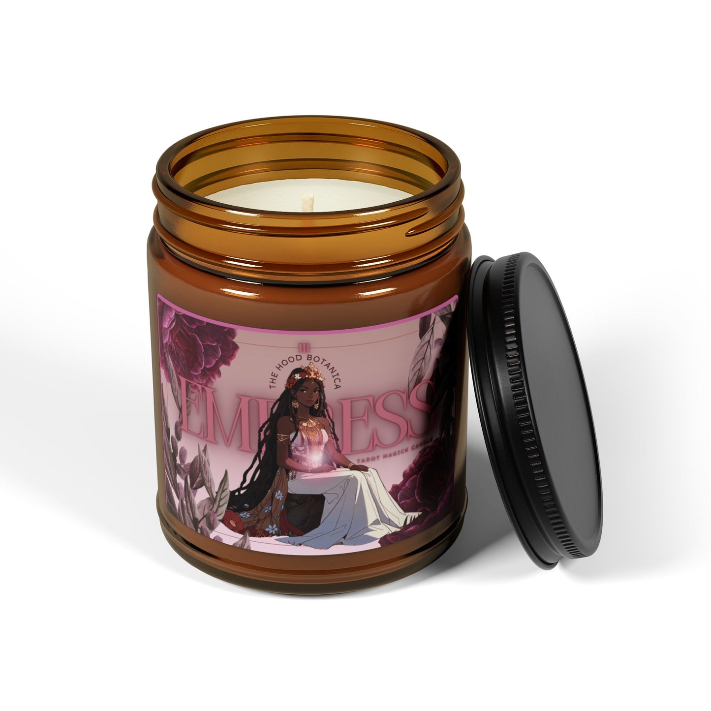 Tarot Magick: The Empress Scented Soy Candle – Abundance, Attraction & Divine Feminine Power (9 oz Amber Jar)