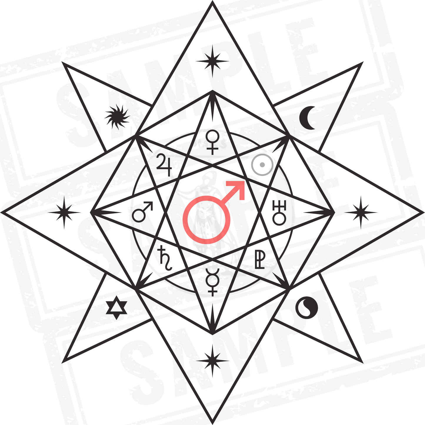 Martian / Mars Sigil Spiral Notebook - Ruled Line